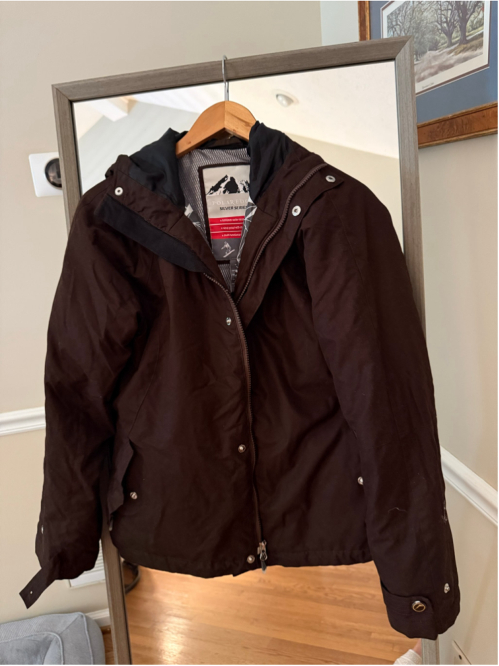 Women's Polar Edge Ski Snow Jacket Medium Brown Black